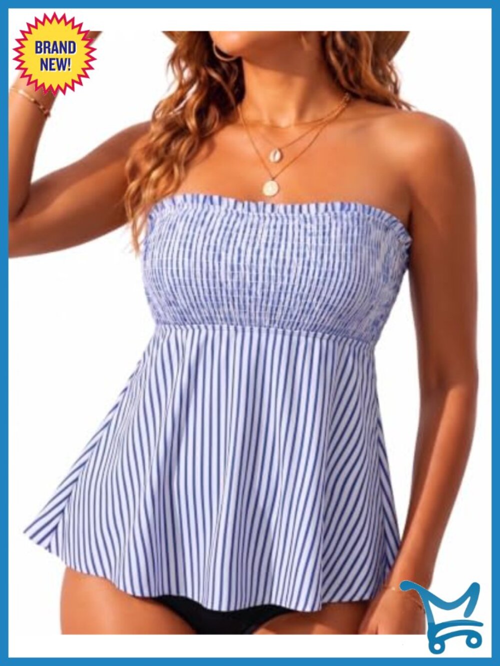 Women's Tankini Swim Top Bandeau Bathing Suit Top No Bottom